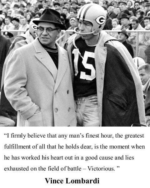 VINCE LOMBARDI Quote Green Bay Packers Glossy 8 x 10 Photo Poster painting Man Cave