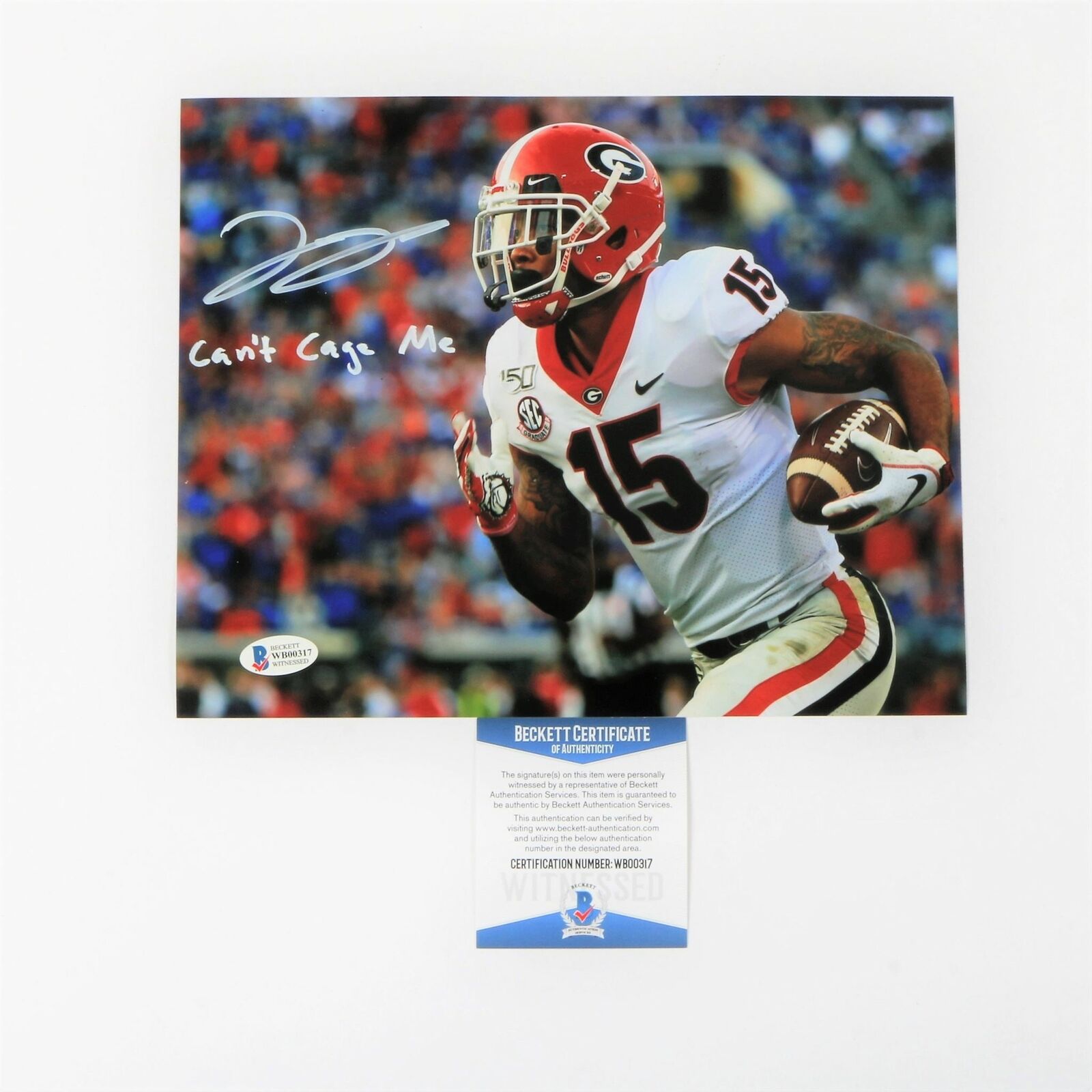 Lawrence Cager Signed 8x10 Photo Poster painting Georgia Bulldogs Can't Cage Me