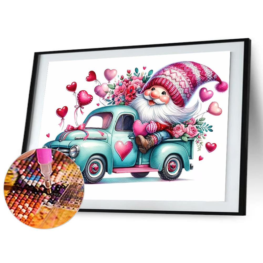 Diamond Painting - Full Round - Valentine's Day Float Gnome (40*30CM)