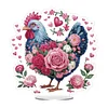 (US Only)2D Flat Print Acrylic Flower Chicken DIY 5D DIY Diamond Art Tabletop Decorations