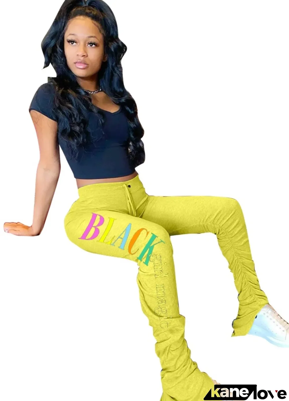 Summer High Waist Print Stracked Pants