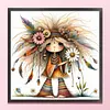 (Multi-Style) Indian Weird Girl-11CT Stamped Cross Stitch 40*40cm/15.75*15.75in tapestrymarket