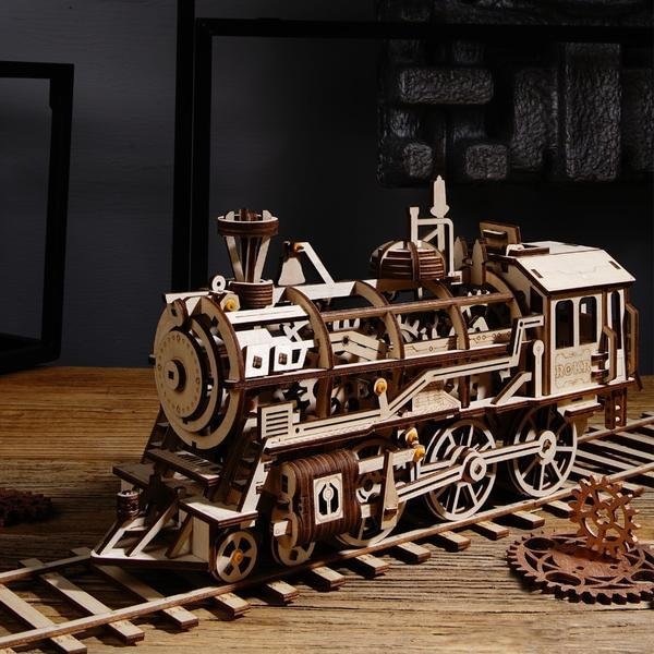 Locomotive 3D Wooden Train Model LK701、、sdecorshop