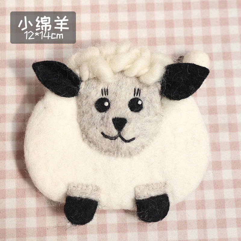 Unisex Animal Cartoon Wool Felt Zipper Coin Purses