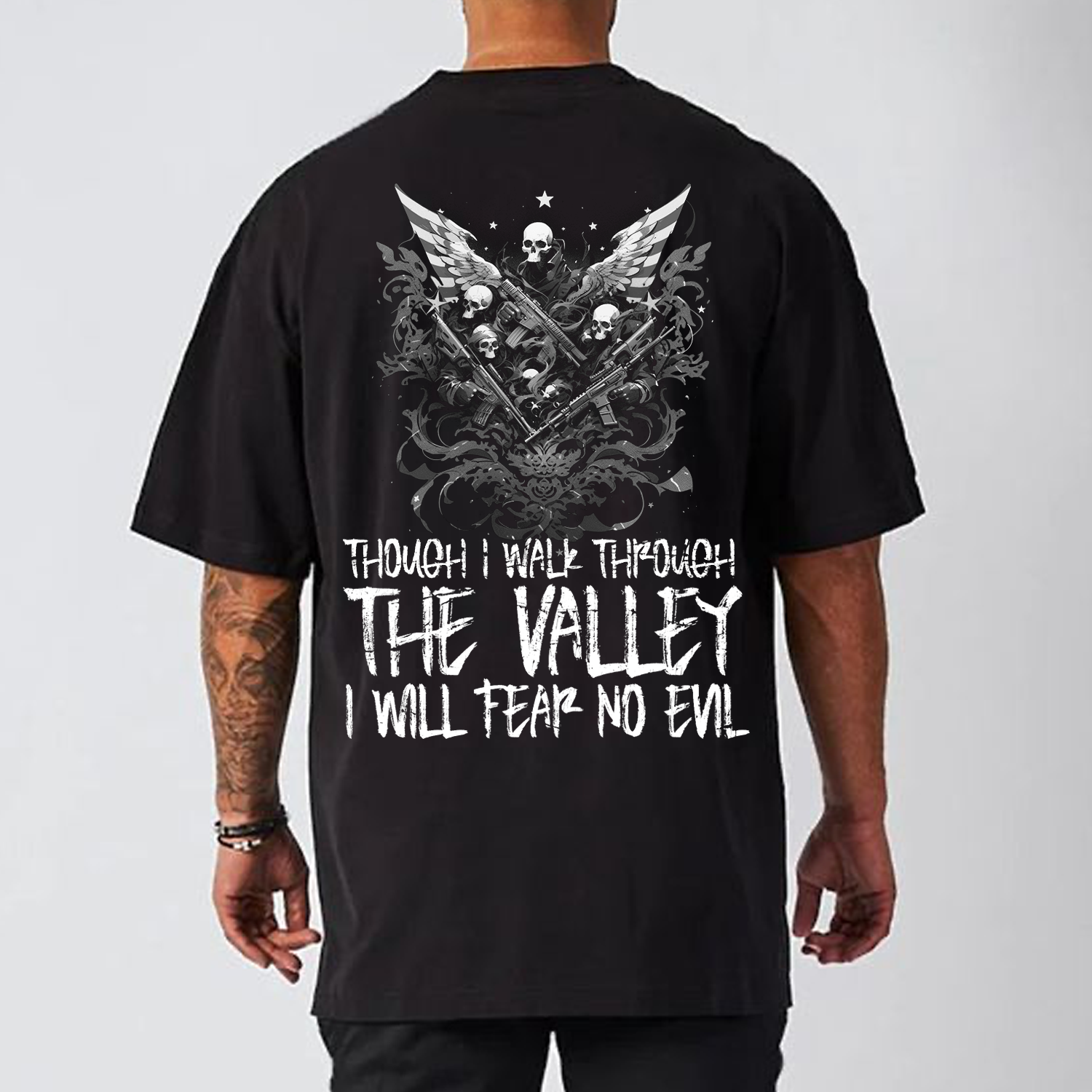Though I Walk Through The Valley I Will Fear No Evil Men's Short Sleeve T-shirt
