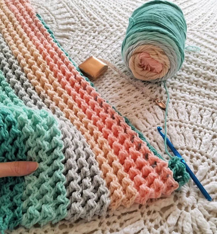 CROCHET PATTERN Zigzag Waffle Blanket - 2 Styles PDF—【Include Instructions】