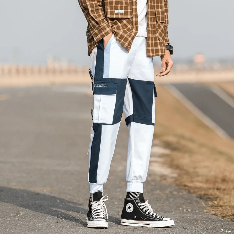 Joggers Men Harem Pants Ribbons Streetwear Hip Hop Sweatpants Male Harajuku 2022 Spring Autumn Track Cargo Pant Trousers