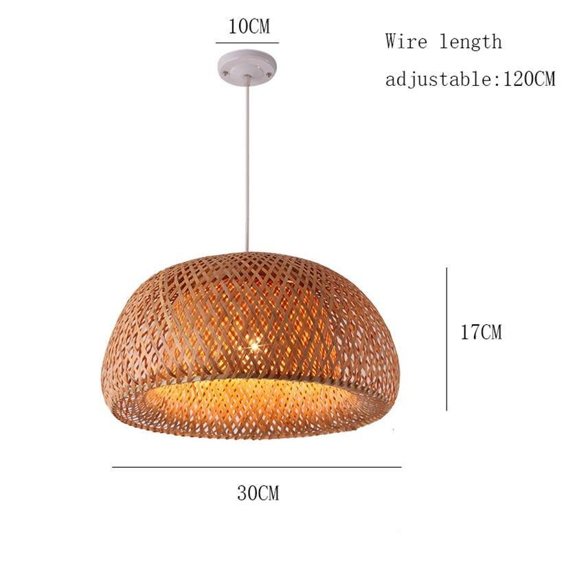 Chinese Pendant Lights Bamboo Hand Knitted Living Room Hotel Deco Led Light Fixtures Restaurant Aisle Bedroom Study Hanging Lamp