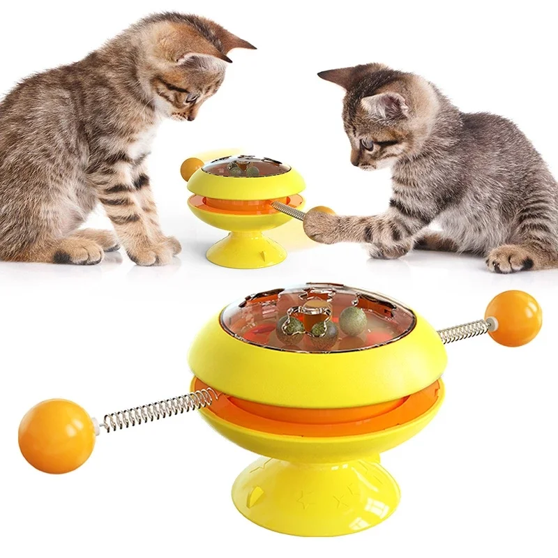 Rotating Cat Windmill Feeding Toy