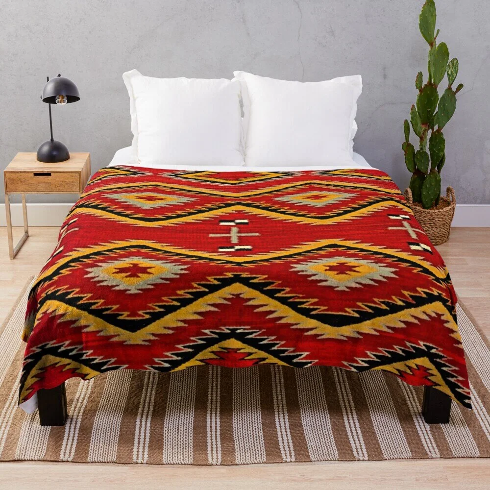Athvotar of Original Throws Blanket 1890 Retro Blanket with Navajo Saddle, Soft Flannel Bed Blankets Warm Lightweight Fleece Blanket