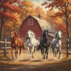 Horse Farm-11CT Stamped Cross Stitch 50*50cm/19.69*19.69in tapestrymarket