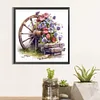 Diamond Painting-DIY Full Round Drill Flowers and Wheel
