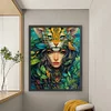 Tiger Girl-11CT Stamped Cross Stitch 50*60cm/19.69*23.62in(Big Size)