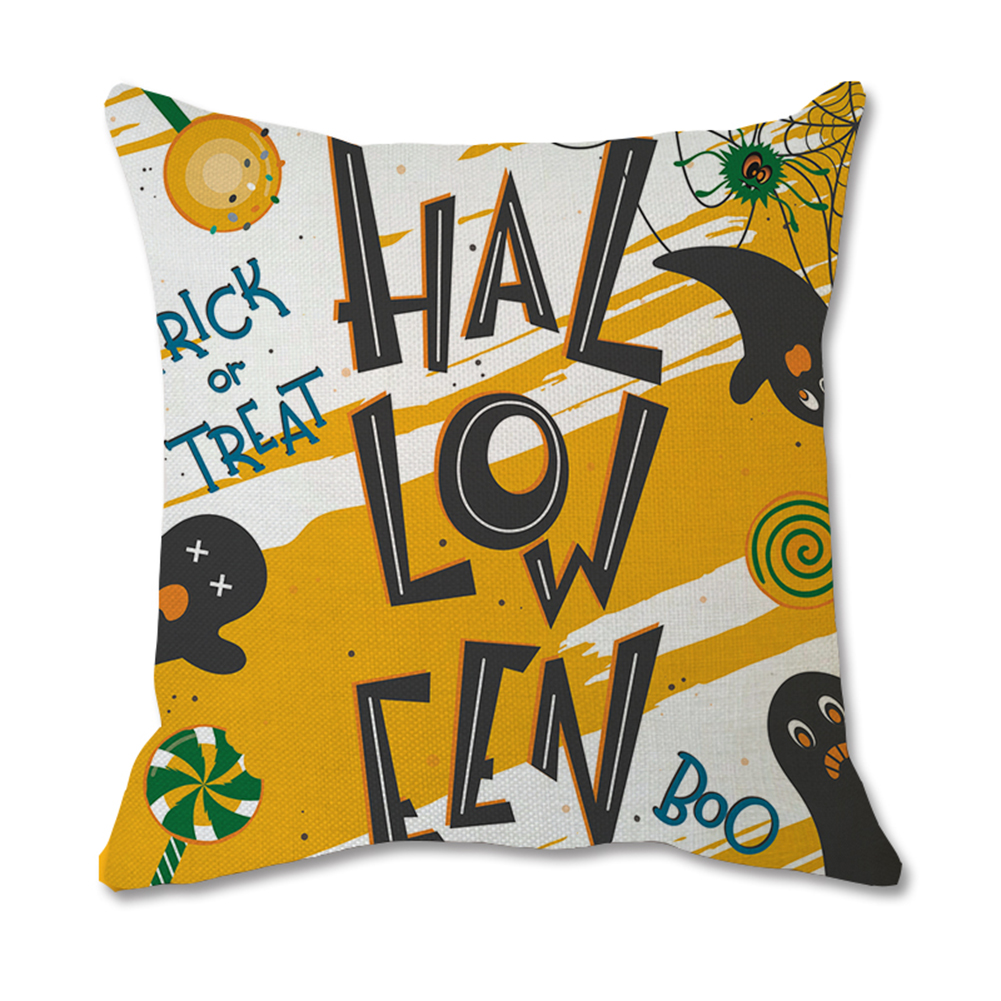 

Halloween Pillow Case Festival Linen Pillowslip Sofa Cushion Cover (C, 501 Original