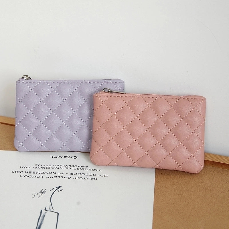 Unisex Solid Color Pu Leather Zipper Wallets