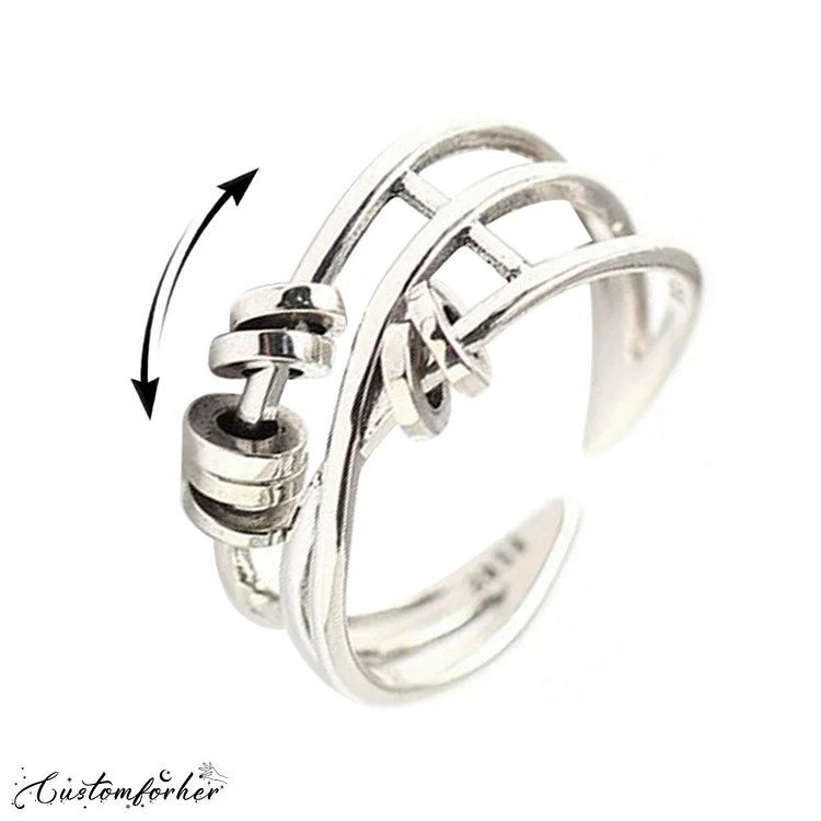 S925 Sterling Silver Multilayer Cross Ring