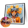 Diamond Painting -DIY Round Drill Orange Girl（40x40cm）