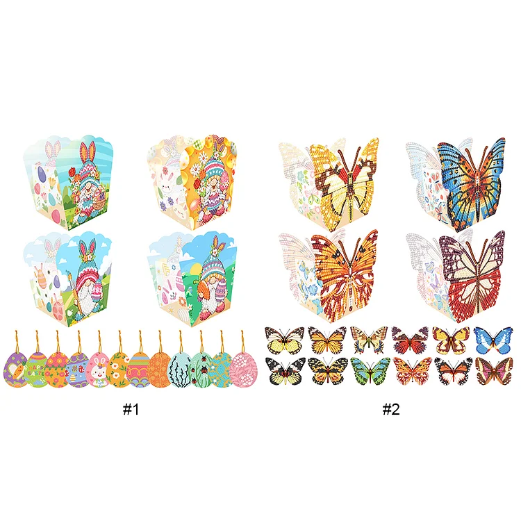 4 Pcs Diamond Painting Easter Boxes Butterfly Sticker for Kids Easter  Containers