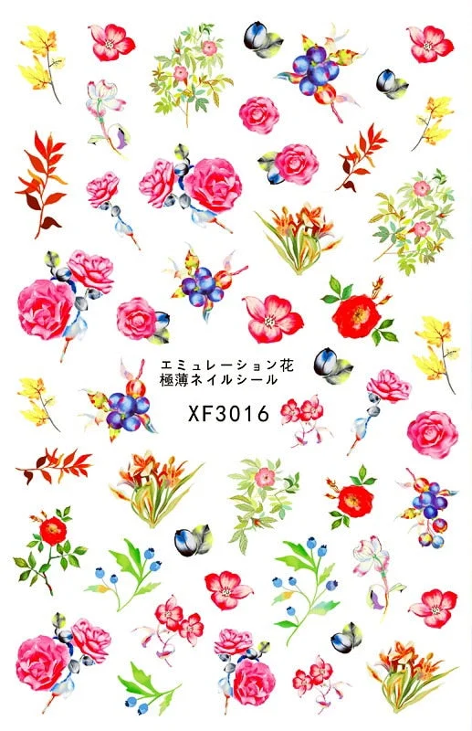 Daisy Nail Sticker for Design Decoration Nail Art Stickers Decals Back Glue Orchid Sticker for Nails Manicure Design Dandelion