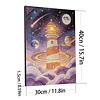 DIY Pearl Painting Lighthouse with Frame for Home Wall Decor(30x40cm)