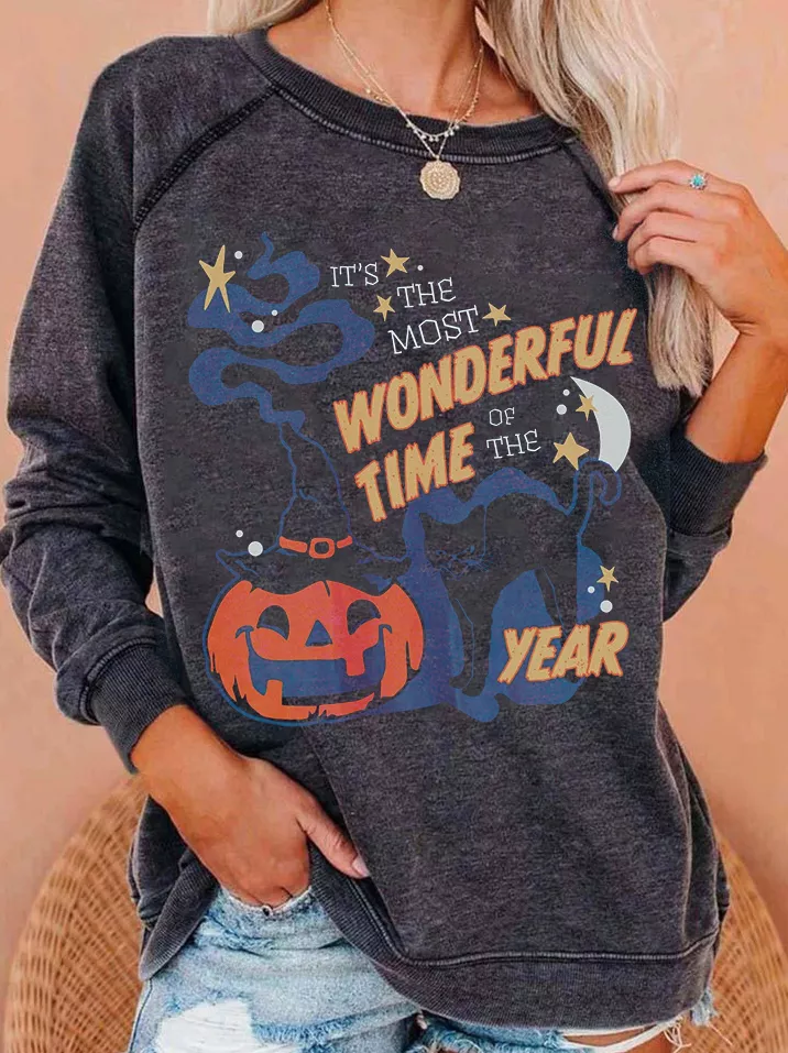 The Most Wonderful Time of the Year Vintage Halloween Sweatshirt