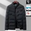 Men's Warm Duck Down Stand Collar Business Casual Down Jacket