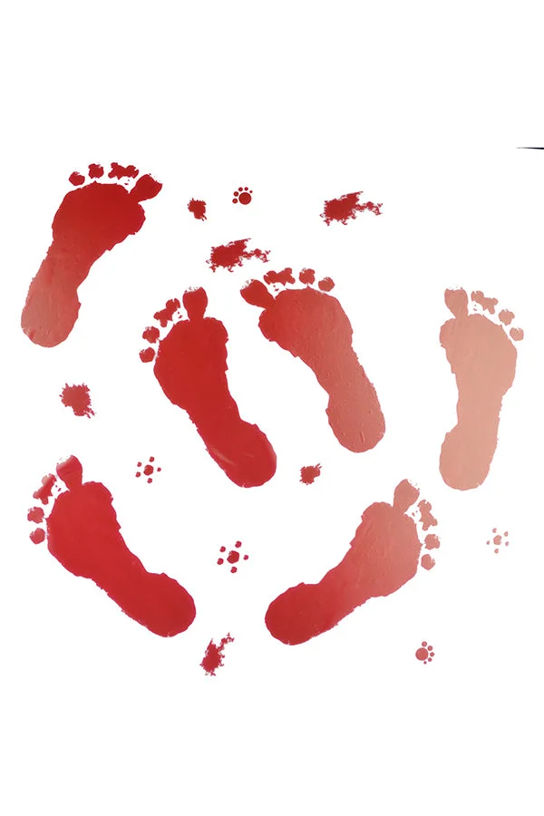 Bloody Foot Print Wall Stickers For Halloween Decoration Dark Red-elleschic