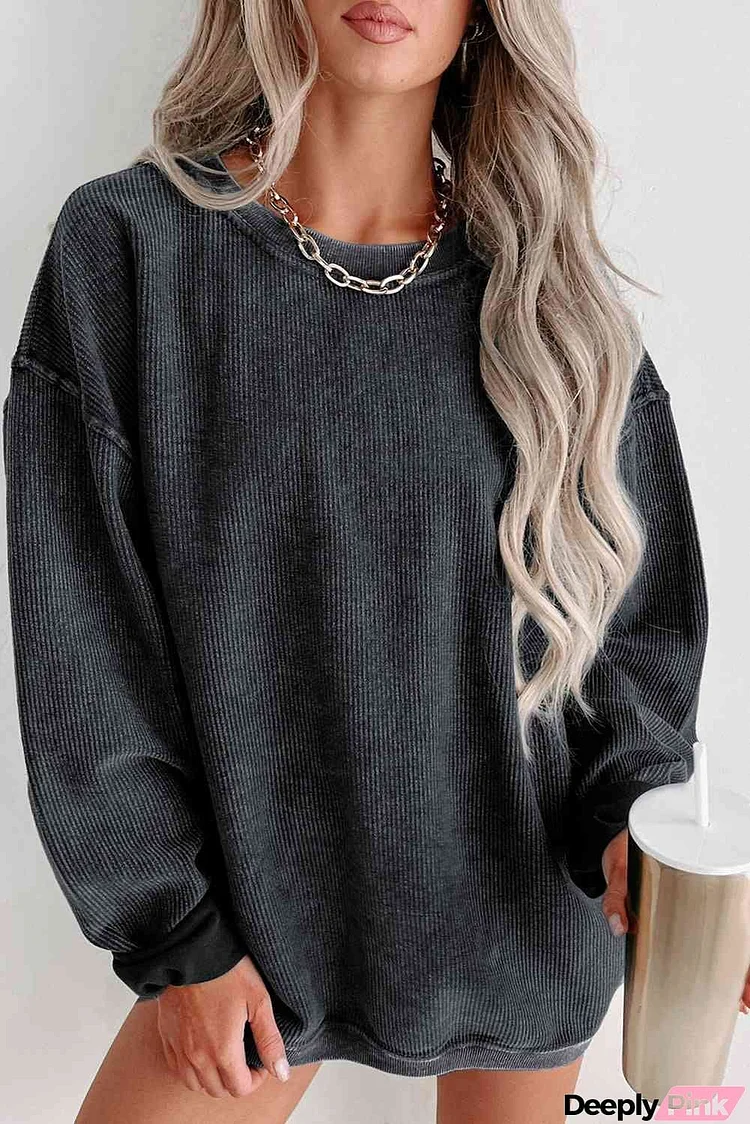 Round Neck Dropped Shoulder Sweatshirt