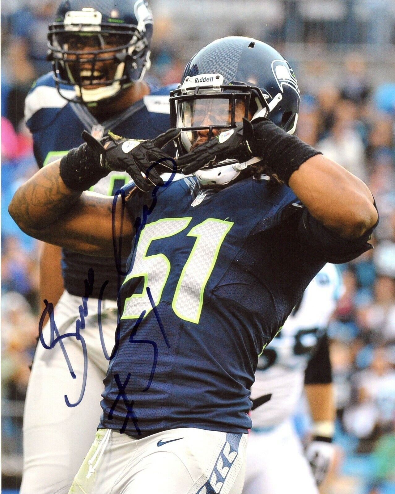 Bruce Irvin Seattle Seahawks Autographed Signed 8x10 Photo Poster painting CFS Blue Ink