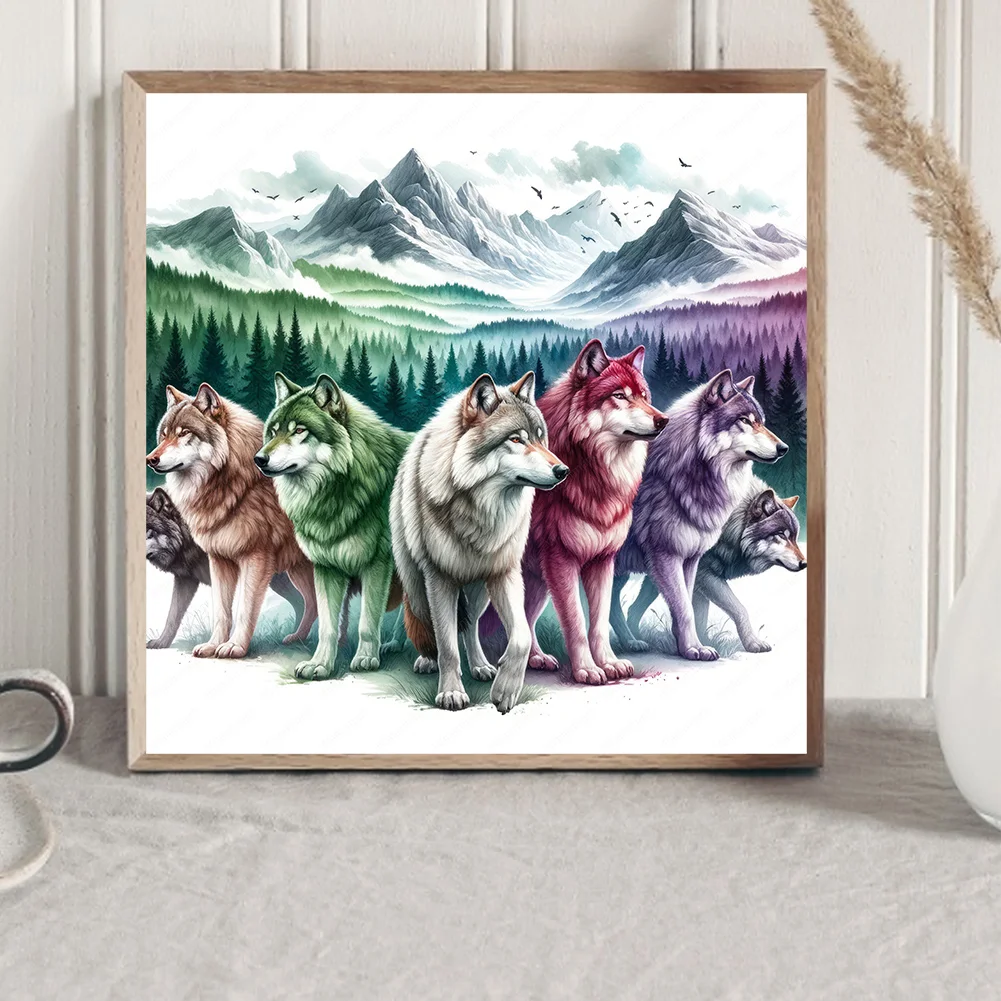 Diamond Painting - Full Round Drill - Wolf Pack(Canvas|40*40cm)