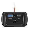 12V/24V Car Charger Socket Dual USB PD QC3.0 Outlet Panel for Bus RV Boat Truck