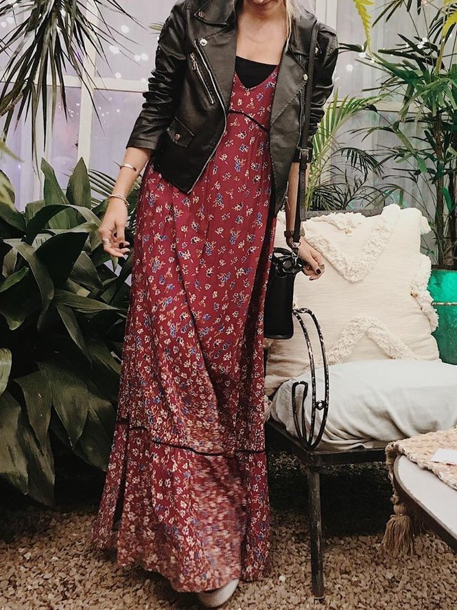 Boho V-neck Dress Zaesvini