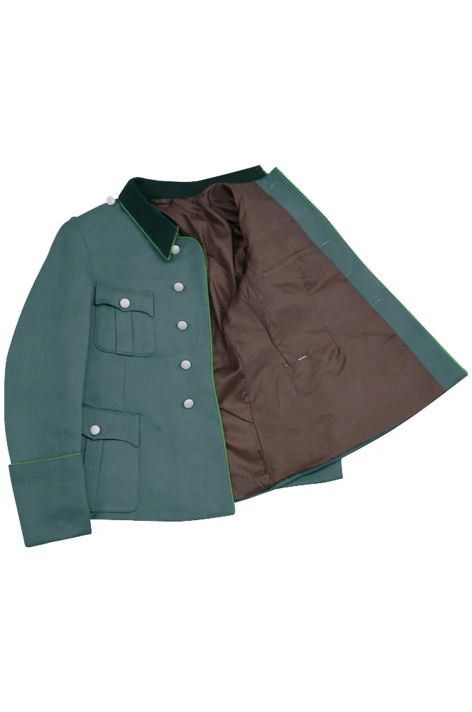   Polizei German General Officer Gabardine Service Tunic Jacket With Deep Green Collar 5 Buttons German-Uniform