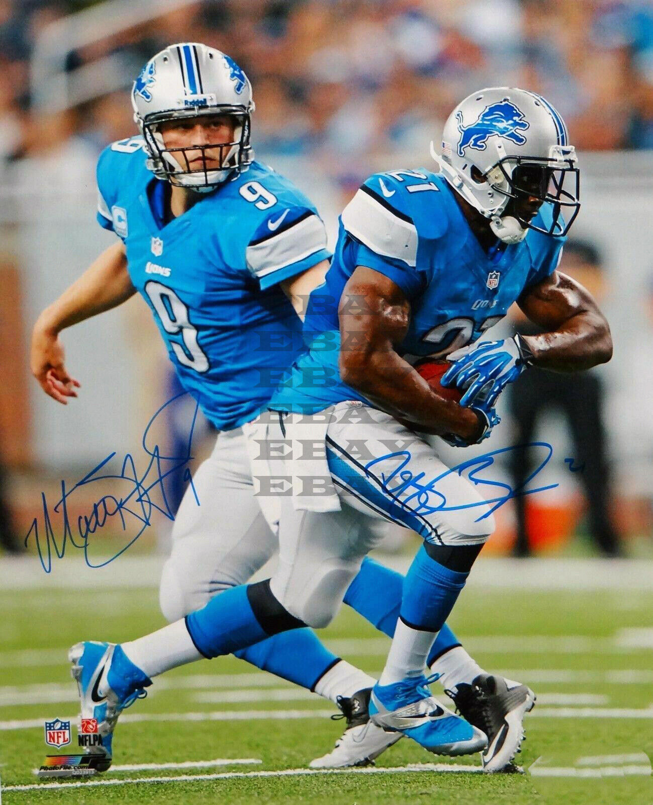 Reggie Bush Matt Stafford Detroit Lions Signed Autographed 8x10 Photo Poster painting Reprint