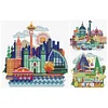 (3pcs) Scenery-14CT Stamped Cross Stitch 22*21cm(Bundle Sale)