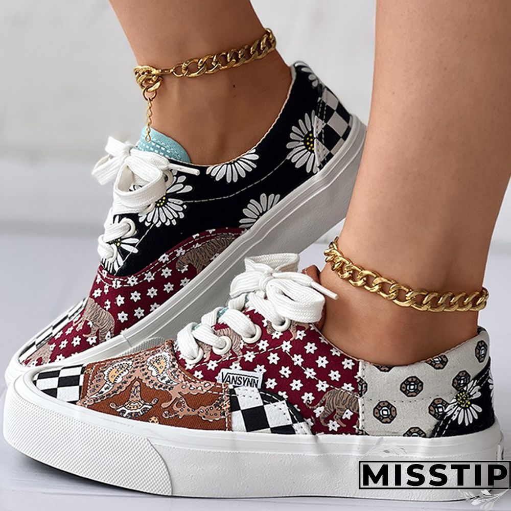 Multicolor Casual Patchwork Round Comfortable Shoes