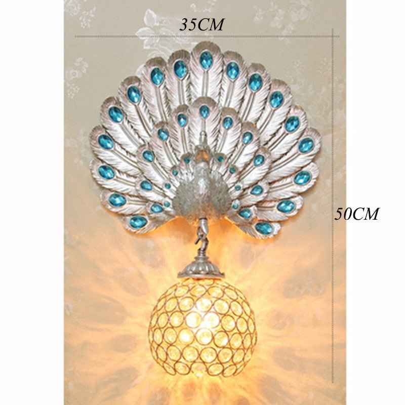 Modern Resin Peacock Decor Wall Lamps Lighting Creative LED Bedside Sconces Living Room Corridor Aisle Stairs Lamp Loft Fixtures