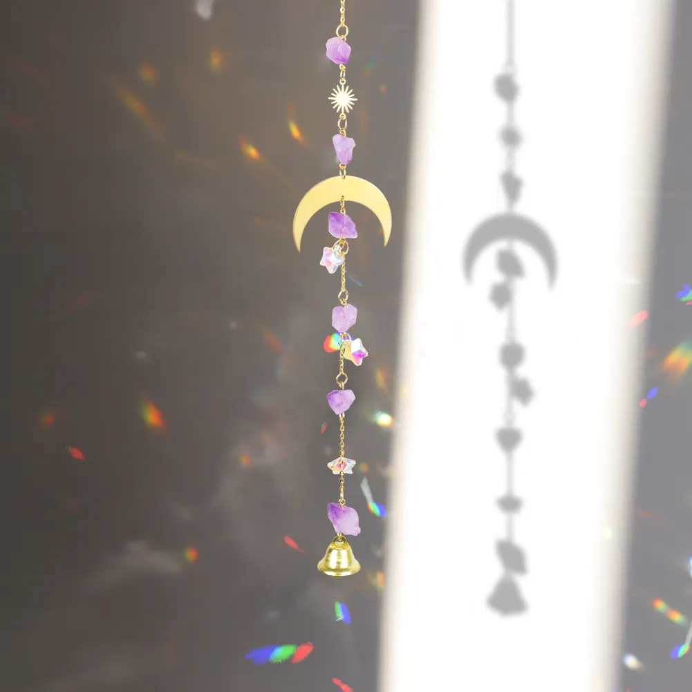 Hanging Crystal Star Eye Window Car Prism Moon Bell Pendants