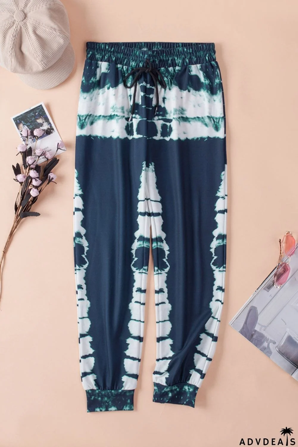 Tie-dyed Print Elastic Waist Jogger