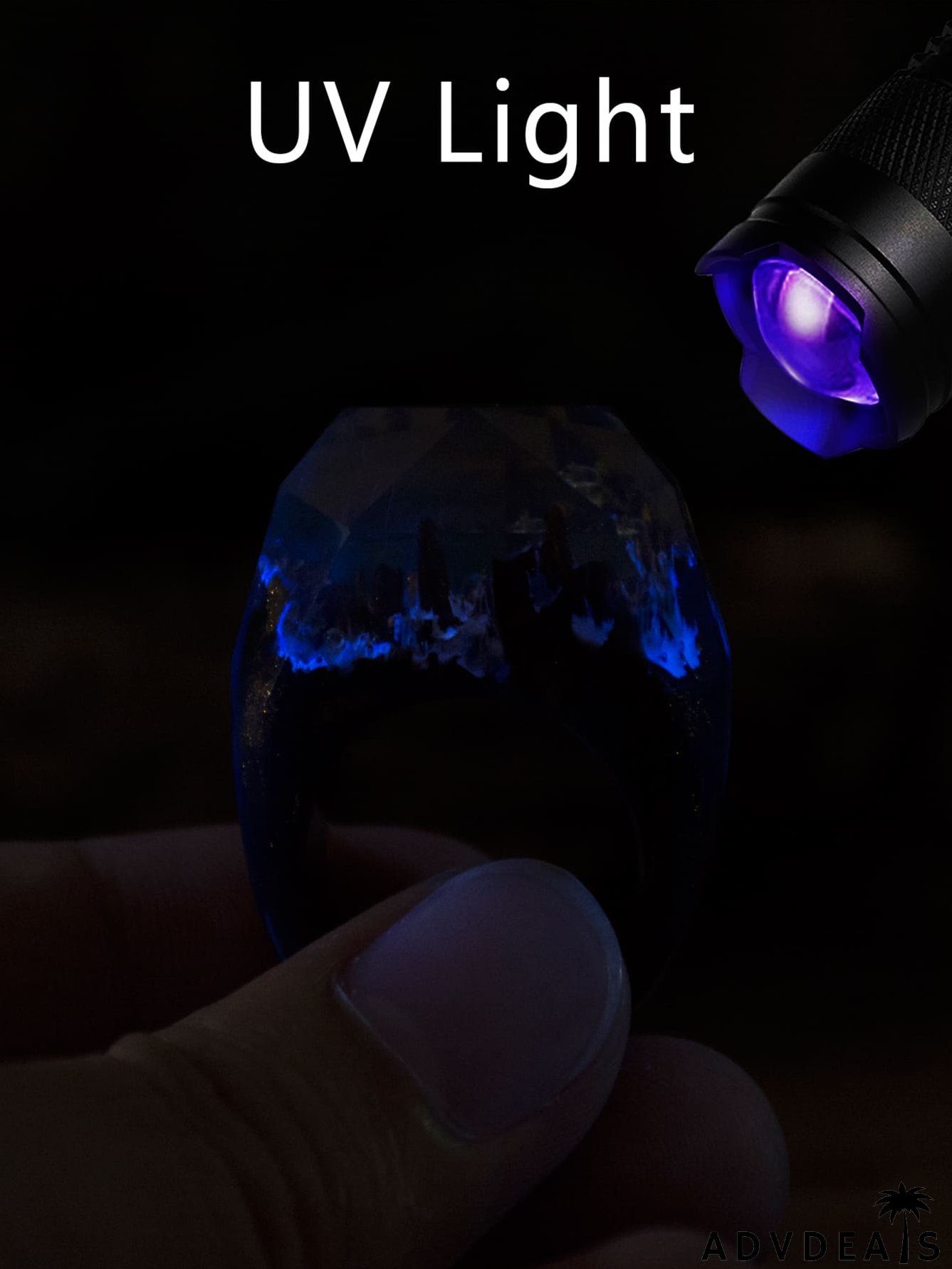 Glow In The Dark Flower Detail Chunky Ring