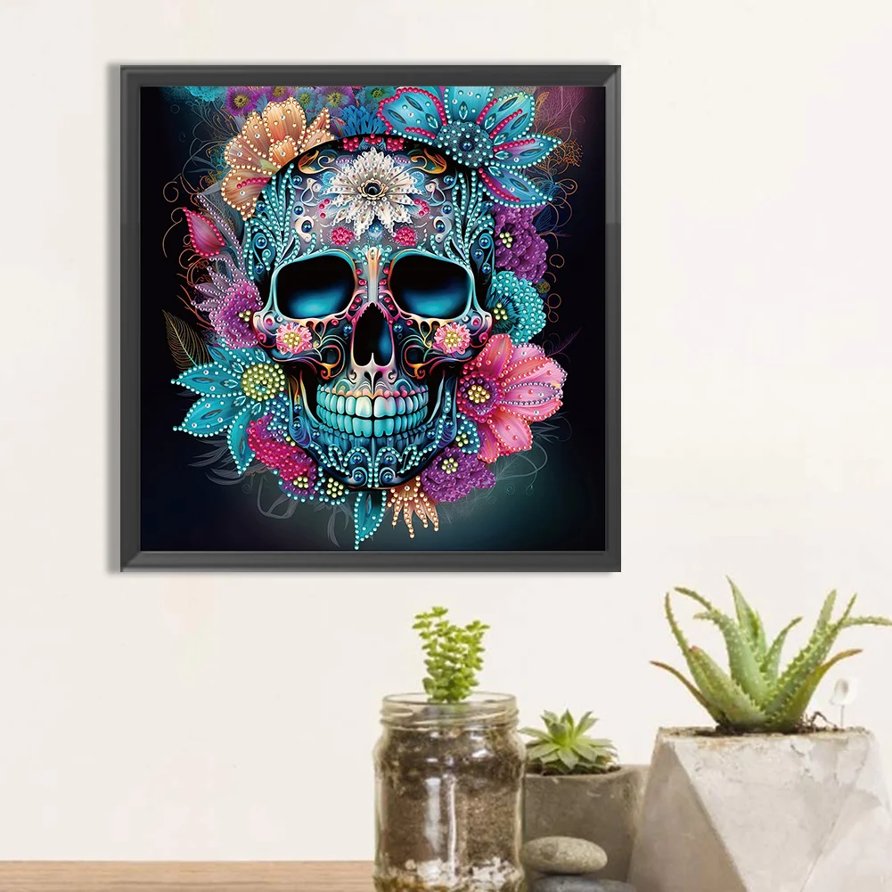 Diamond Painting - Partial Special Shaped Drill - Skull(30*30cm)
