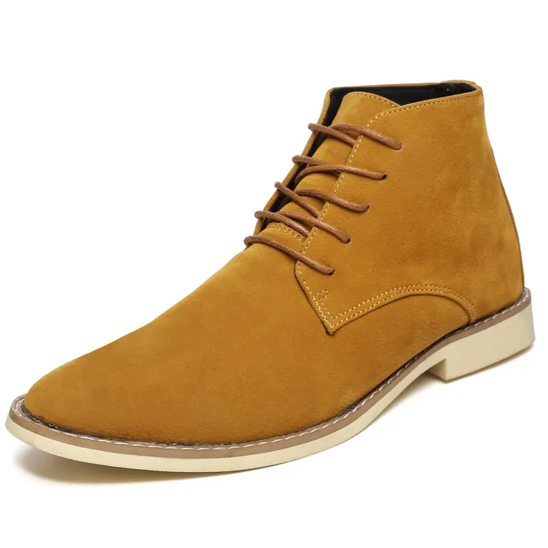 Fashion Men Pointed Toe Ankle Boots Italy Handmade Male Dress boots Quality Suede Man Moccasins Outdoor Male Basic Work Shoes