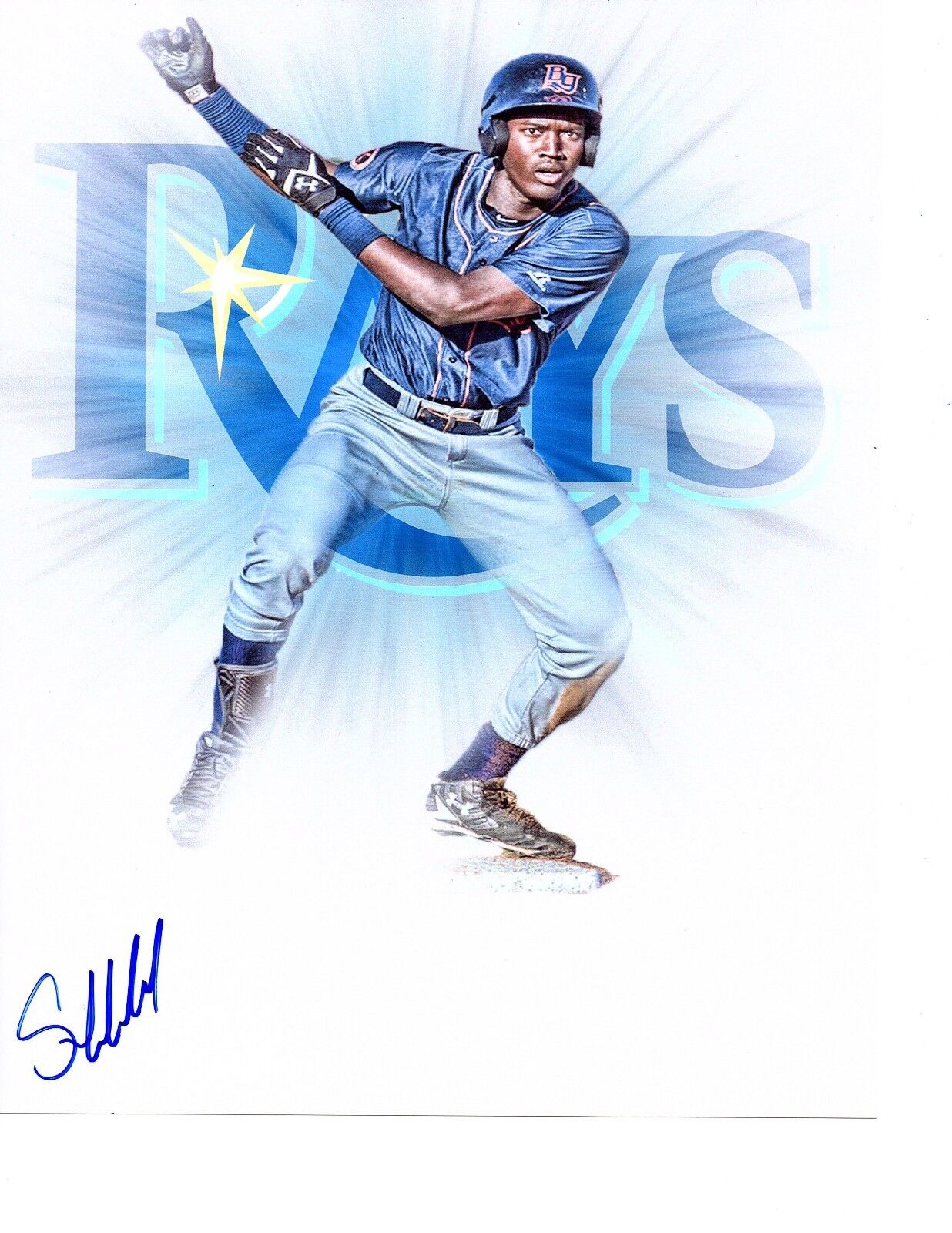 Jesus Sanchez Tampa Bay Rays top prospect Signed 8x10 Photo Poster painting Autographed Hot Rod!