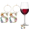 (Limited Stock)2pcs DIY Diamond Painting Ornament Flower Alphabet Wine Glass Charm、[Everydayedeals]