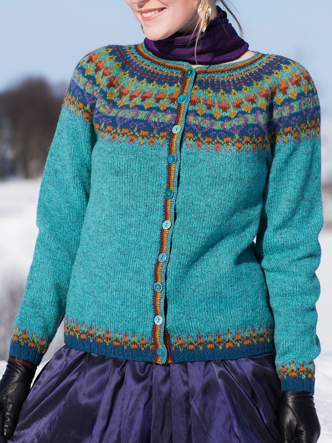 Cotton-Blend Long Sleeve Sweater