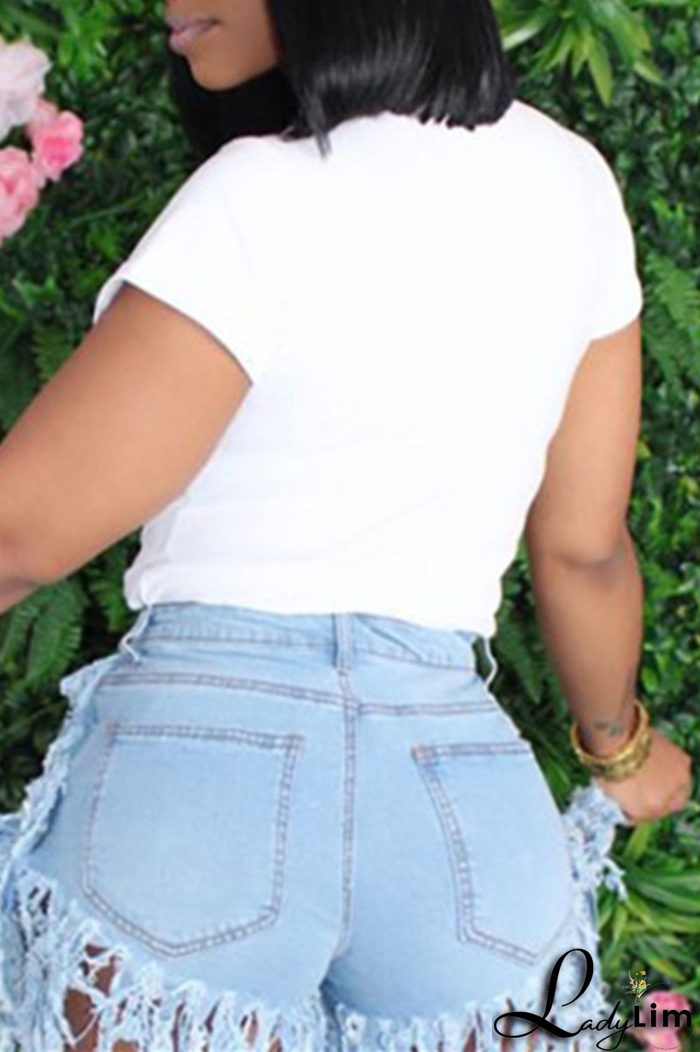 Black Fashion Casual Lips Printed Patchwork O Neck T-Shirts