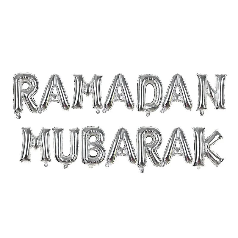 16inch EID Mubarak Balloons for Muslim Islamic Party Decorations Happy Eid Ramadan Decorations Ramadan Mubarak Party Supplies