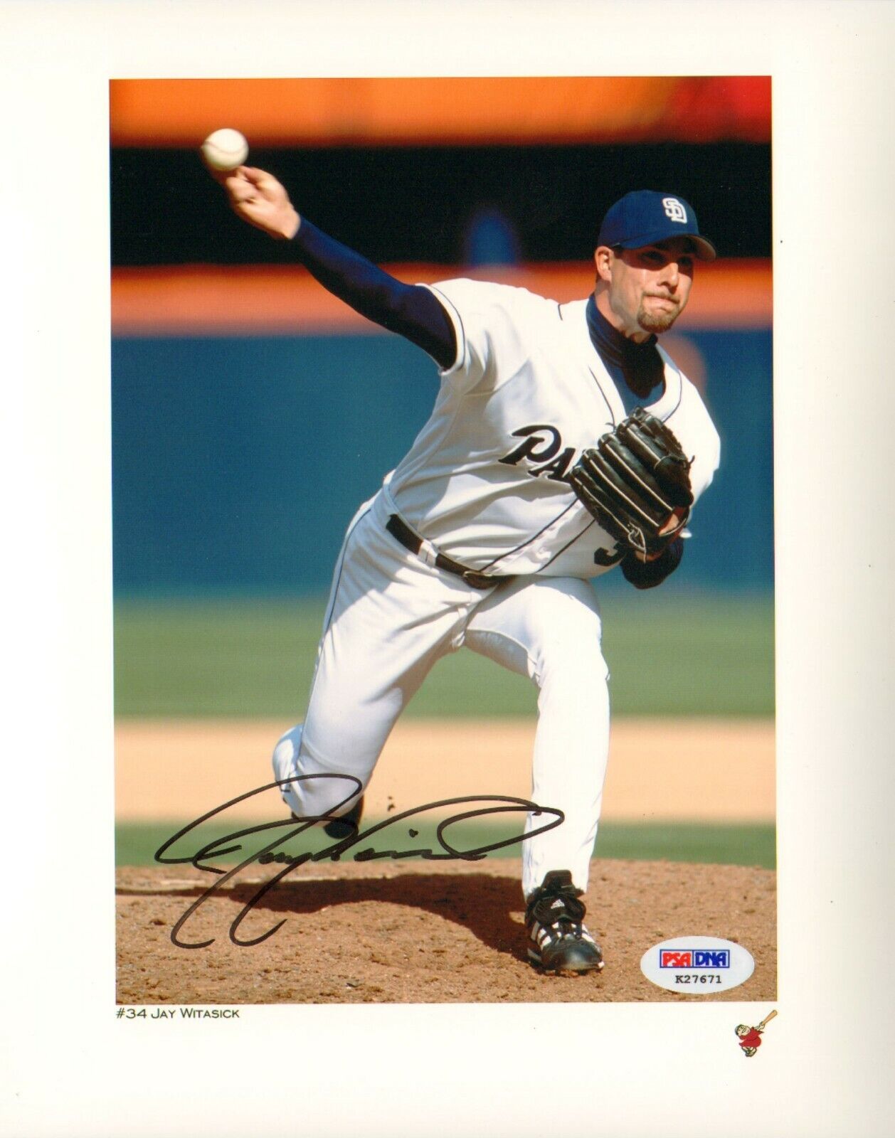 Jay Witasick Signed 8x10 Photo Poster painting PSA/DNA COA '01 Padres Baseball Picture Autograph