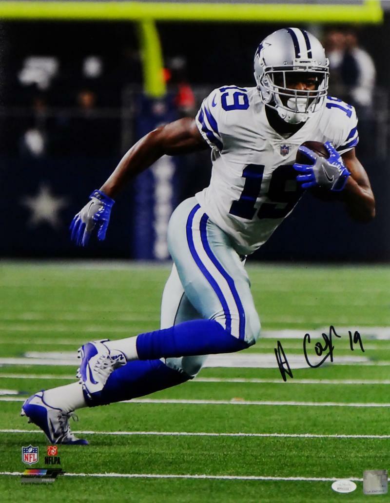Amari Cooper Signed Cowboys 16x20 Running w/ Ball Right PF Photo Poster painting- JSA W Auth *Bl