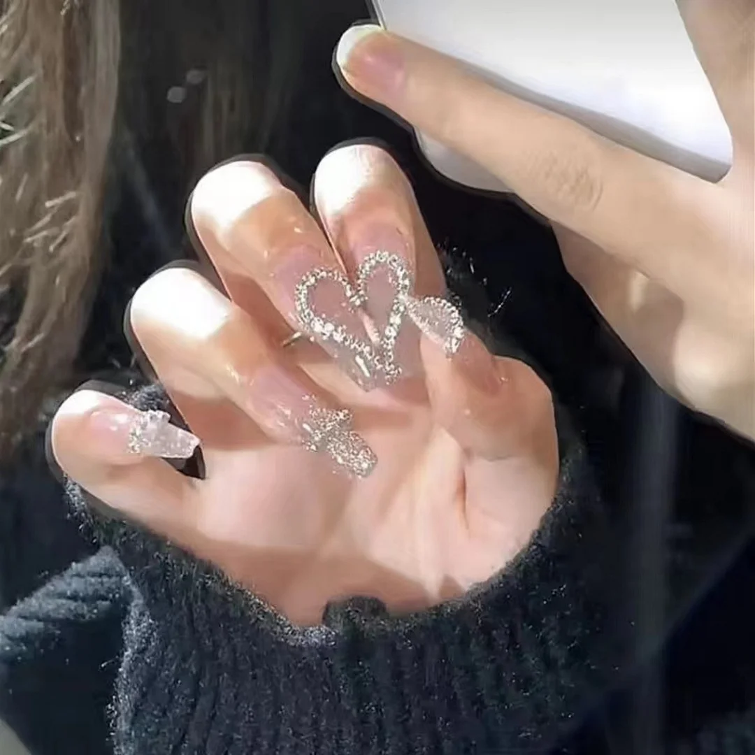 Churchf Nail Blush Love Dizzy Dye Wear Piece Advanced Sense Short Nail Piece Extension Removable Fake Nail Finished Products